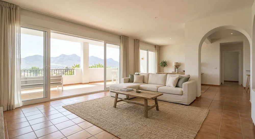 Portfolio de Fotografía Inmobiliaria en Murcia 17 fotografo-inmobiliario-murcia-salon-vistas-montaña-terraza
