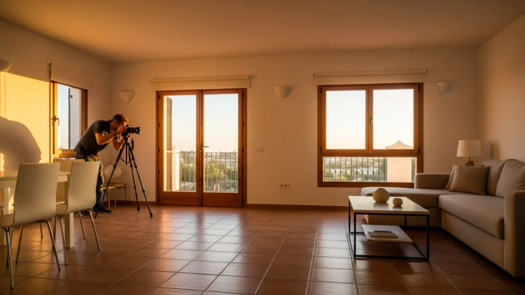 Fotógrafo inmuebles Totana realizando reportaje profesional en vivienda luminosa del municipio murciano